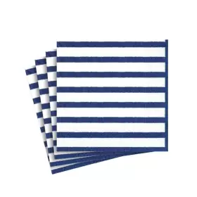 11860c Caspari Paper Beverage Napkins Bretagne Blue - Set Of 2 Packs