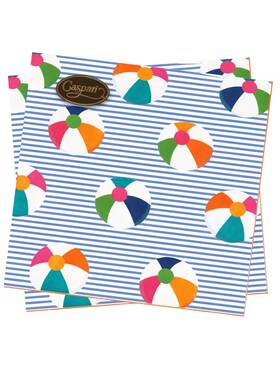Caspari 12530c Paper Cocktail Napkins Beachballs - 2 Packs