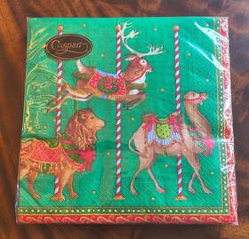 Caspari 13341d Christmas Guest Towels Dinner And Lunch Napkins - Choice Free Ship Usa