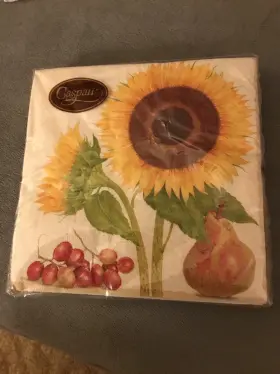 13550l Caspari Sunflower Floral Fruit Botanical Studies Dinner Napkins G Hamilton - 20