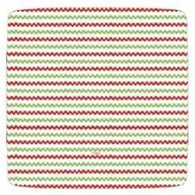 15520sp Caspari 16 Christmas Plates Rickrack Red Green Salad Dessert Square 7 Inch Chevron