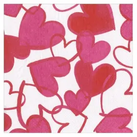 15681ec Caspari Paper Beverage Napkins Painted Hearts - 2 Packs