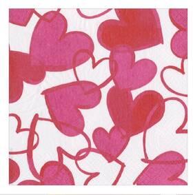 Caspari 15681el Paper Recycled Luncheon Napkins Painted Hearts - 2 Packs