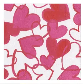 15681el Caspari Paper Recycled Luncheon Napkins Painted Hearts - 2 Packs