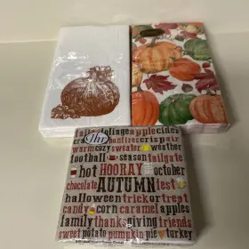16550g Caspari Paper Guest Towel Napkins Pumpkin Field And Threshold Ihr Autumn Fall