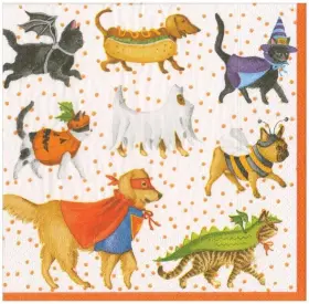 16560l Caspari Paper Luncheon Napkins Pets In Costume - 2 Packs