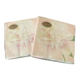 16890c Caspari Paper Beverage Napkins Duchess Peonies In Blush - 2 Packs