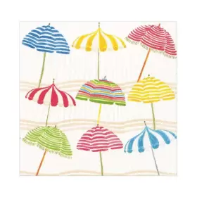 16910l Caspari Paper Luncheon Napkins Beach Umbrellas - Set Of 2 Packs
