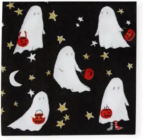 17810c Caspari Paper Beverage Napkins Ghouls Night Out - 2 Packs