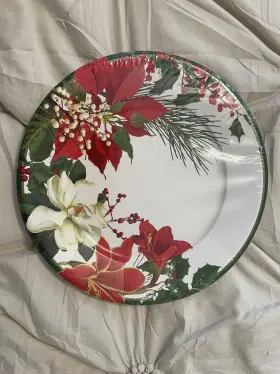 18070dp Caspari Plates Large Christmas Holiday Party 10.5 Inch Set Of 8 Paper Dinner Buffet