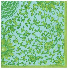 Caspari 18942c Paper Beverage Napkins Indigo Garden Jade/turquoise - 2 Packs
