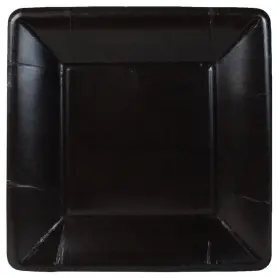6009sp Caspari Square Salad/dessert Plates Grosgrain Black - 2 Pack