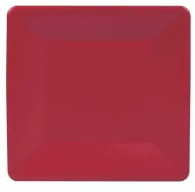 6014sp Caspari Square Salad/dessert Plates Grosgrain Red -2 Pack