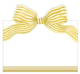 95906p Caspari Place Cards Gold Striped Bow Foil - 2 Packs