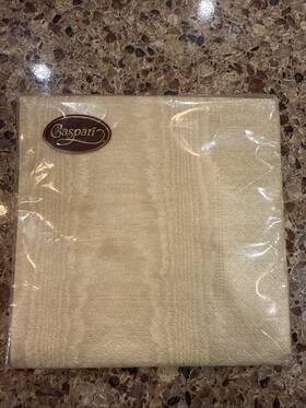 Caspari 972c 3 Ply Paper Cocktail Napkins Moir Gold - 1 Pack Of 20/ New