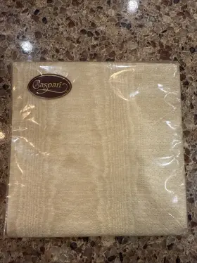 972c Caspari 3 Ply Paper Cocktail Napkins Moir Gold - 1 Pack Of 20/ New