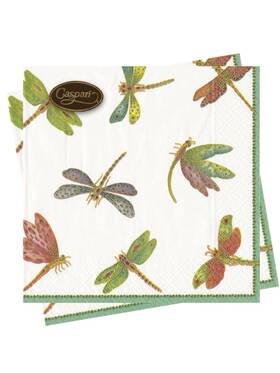 Caspari 9860l Paper Luncheon Napkins Dragonflies - 2 Packs