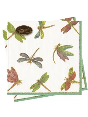 9860l Caspari Paper Luncheon Napkins Dragonflies - 2 Packs