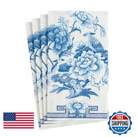 Caspari B086q466mq Blue White Paper Guest Towel Napkins - Two Packs Of 15