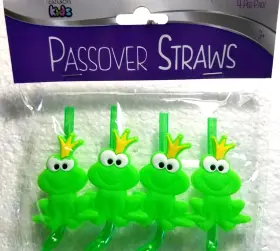Cazenove 060076433190 Fun Frog Spiral Straws Kids Passover Pack Of 4 New Reuseable