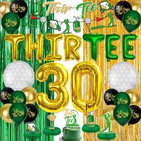 Cefanty Cf-gg-golf30 Golf 30th Birthday Decorations Funny Fore Tee 30 Theme Party Set Balloons Banner