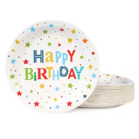 5984385 Cenlbj Happy Birthday Party Plates 9inch-50pcs Paper Decorations Celebration