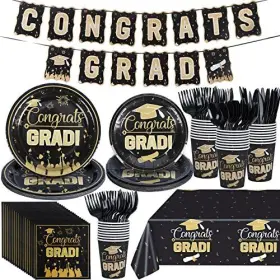 Cenlbj 764479125281 Red Graduation Paper Plates And Napkins Tablewaregraduation Party Supplies Wi