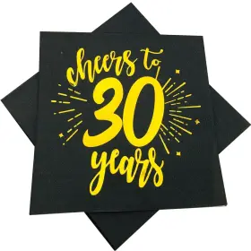 Changcao 747832275649 Changcao50piecesblackandgold30th Birthday Napkins 30th Wedding Anniversary Na