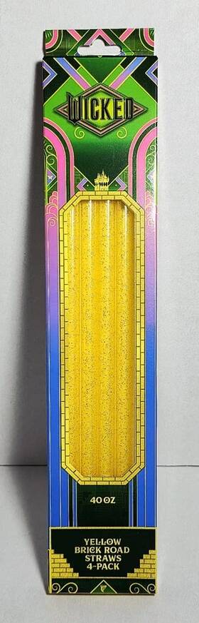 Charcharms 850070586672 Wicked 40 Oz Stanley Tumbler Straws - The Yellow Brick Road Glitter 4 Pack
