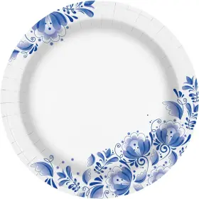 Ctpl-bl100-10in Charmount 10 Inch Large Blue Paper Plates 100pcs Disposable