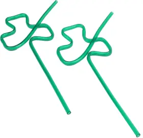 21842 Chef Craft Select Shamrock Crazy Straw 9 Inches In Length 2 Piece Set Green