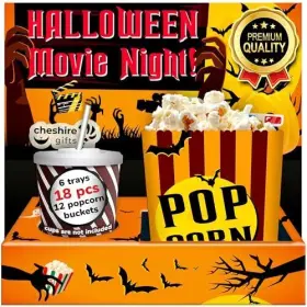 Cheshire Gifts 198715097306 Halloween Party Supplies For Movie Night 18pcs - Popcorn Bags 12ct And Ni