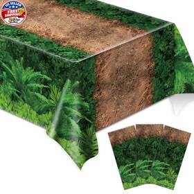Chiazllta Jm0473 3pcs Forest Path Tablecloth Dinosaur Party Woodland Birthday Supplies