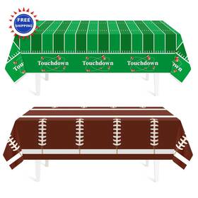 Childom 4zb000864 Football Tablecloth Disposable Plastic 54 X 108 2 Pack Party Decorations Tables