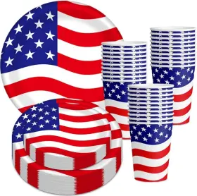 China 607045322861 National Day Flag Independence Party Tableware Cup Supplies Knife Fork