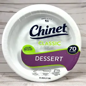 Chinet 037700328141 Classic White Round Dessert Appetizer Plates 70-count 6.75 Inch