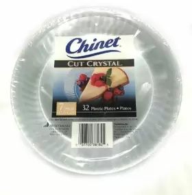 Chinet 037700381825 Cut Crystal Clear Plastic 7 Inch Plates 32 Ct