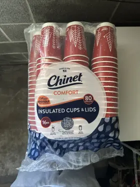 1464908 Chinet Comfort Cup Insulated Hot And Lid 16 Ounce Pack Of 80
