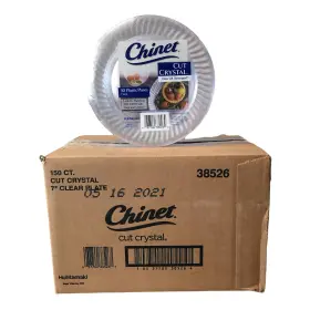 38526 Chinet Cut Crystal 7 Inch Clear Plates 150ct - 5 Packs/30 Each