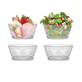 C-0001 Chpindam Vintage Glass Dessert Bowl Ice Cream 13oz For Small Dipping