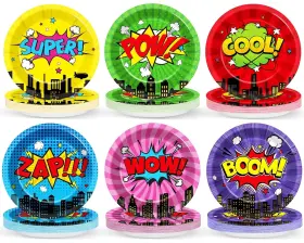 Cn0240 Chunnin 60 Pcs Super Theme Hero Party Plates For Birthday Medium