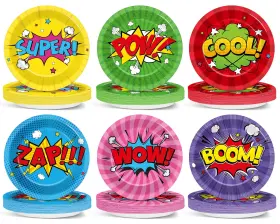 Cn1131 Chunnin 60pcs Super Theme Hero Party Paper Plates For Small