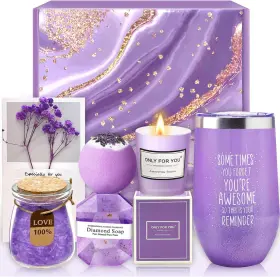 Xxtz001 Chunrun Gifts For Women - Spa Gift Basket And Tumbler Set Perfect Zj2479 Purple