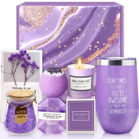 Xxtz003 Chunrun Gifts For Women - Spa Gift Basket And Tumbler Set Perfect 20 Ounces Purple