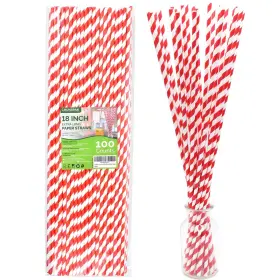 Opsl002 Chunspak 18 Inch Extra Long Paper Drinking Straws - For Large Drinks Cotton Candy Sti