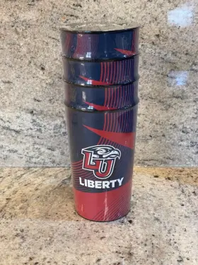 Churchill 806293742838 4 New Containers Plastic Cups - Liberty University Flames Lu Lynchburg