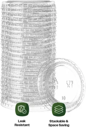 G-pet-lid-1oz Ciao Portion Cup Lids - 2400pcs Plastic Clear Pet For 0.75oz And 1oz