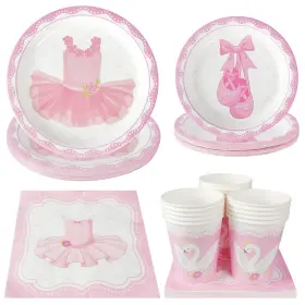 Cieovo 365541133443 Ballerina Party Pack Serves 16 Guest Including Dinner Plates Luncheon Napkins An
