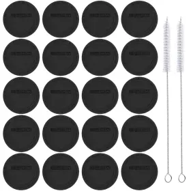 20p-rubber-pad Ckanday 2brush-us 20 Pcs Rubber Bottoms For Sublimation Tumblers 2.2 Inch / 56mm With Black