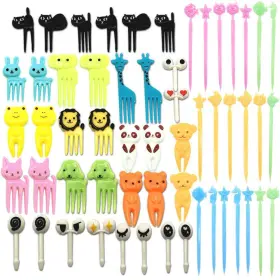 Ckanday 939130191903 Set Of 56 Lovely Animal Food Fruit Picks Forks Mini Cute Cartoon Toothpick S
